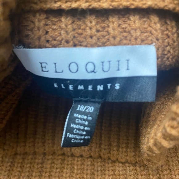 Eloquii Puff Sleeve Chunky Sweater Brown Plus Size 18/20 - Picture 9 of 9